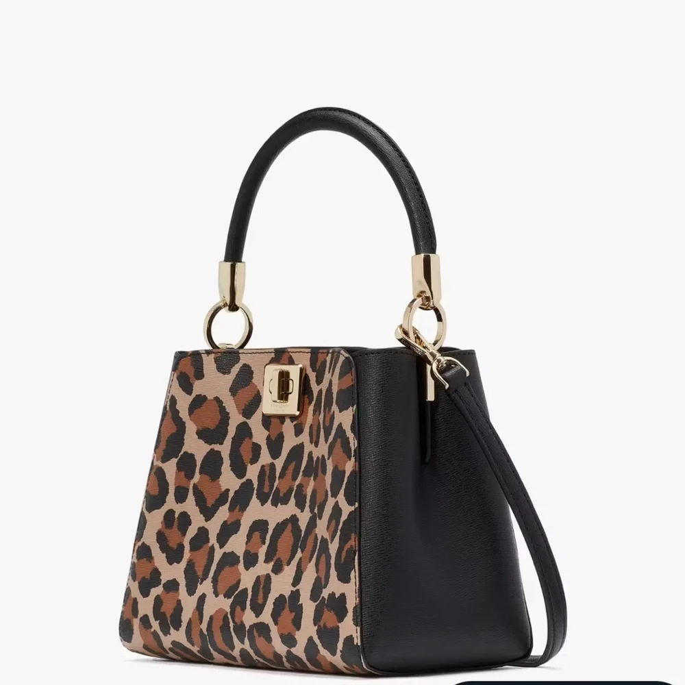Kate Spade Phoebe Medium Top Handled Leopard Crossbody Bag - Picture 2 of 3